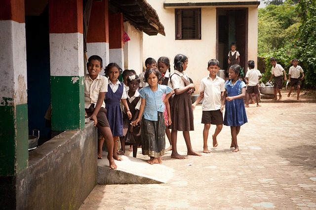 Indian school children in Mangalore