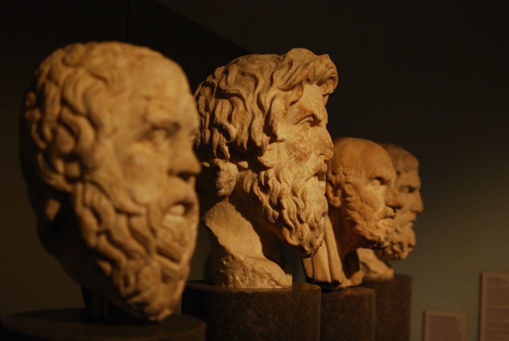 Busts of classical philosophers
